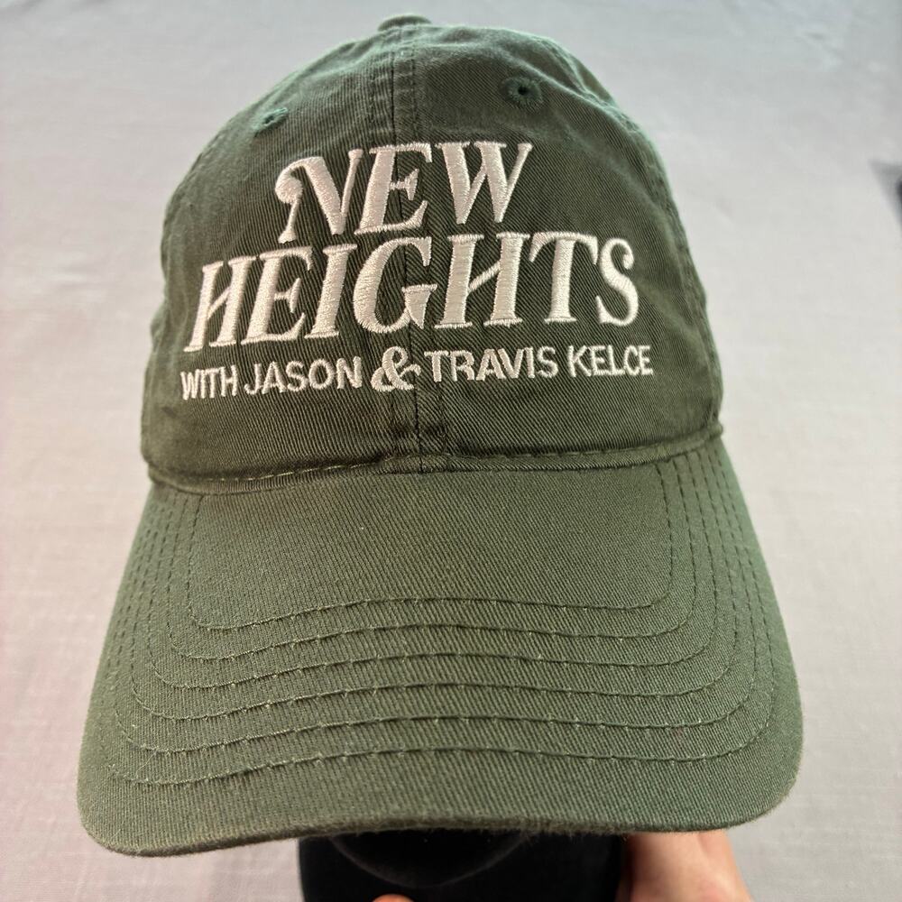 New Heights Jason & Travis Kelce Podcast Green Dad Hat Legacy Adjustable